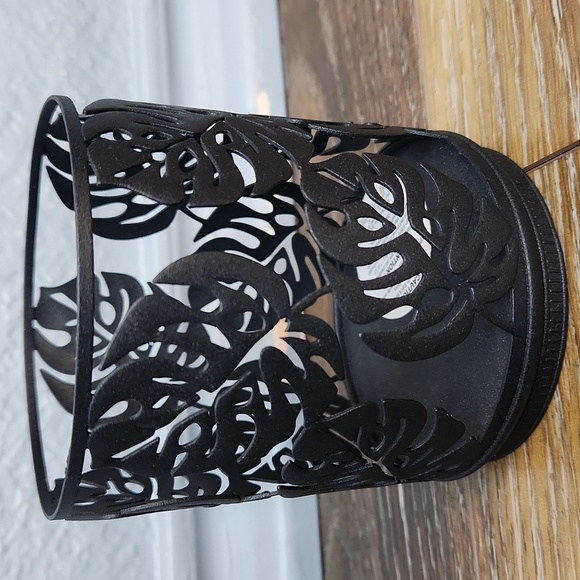 NWT Bath & Body Works Black Monstera Palm Leaf Candle Holder - Picture 8 of 9